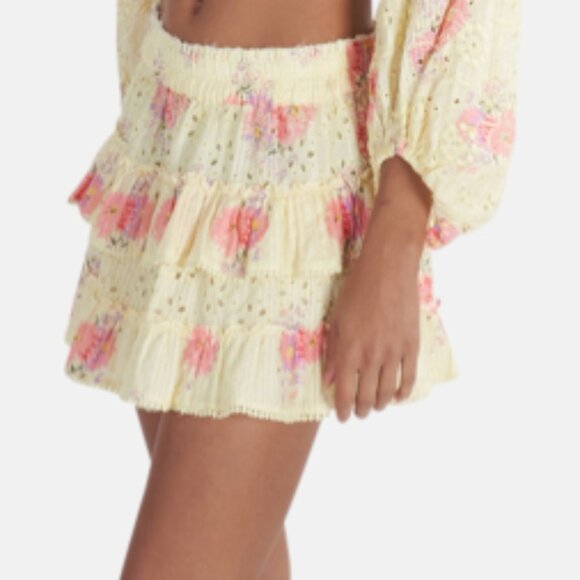 LoveShackFancy Bliss Skirt Mellow Yellow Size XS NEW - Picture 2 of 4